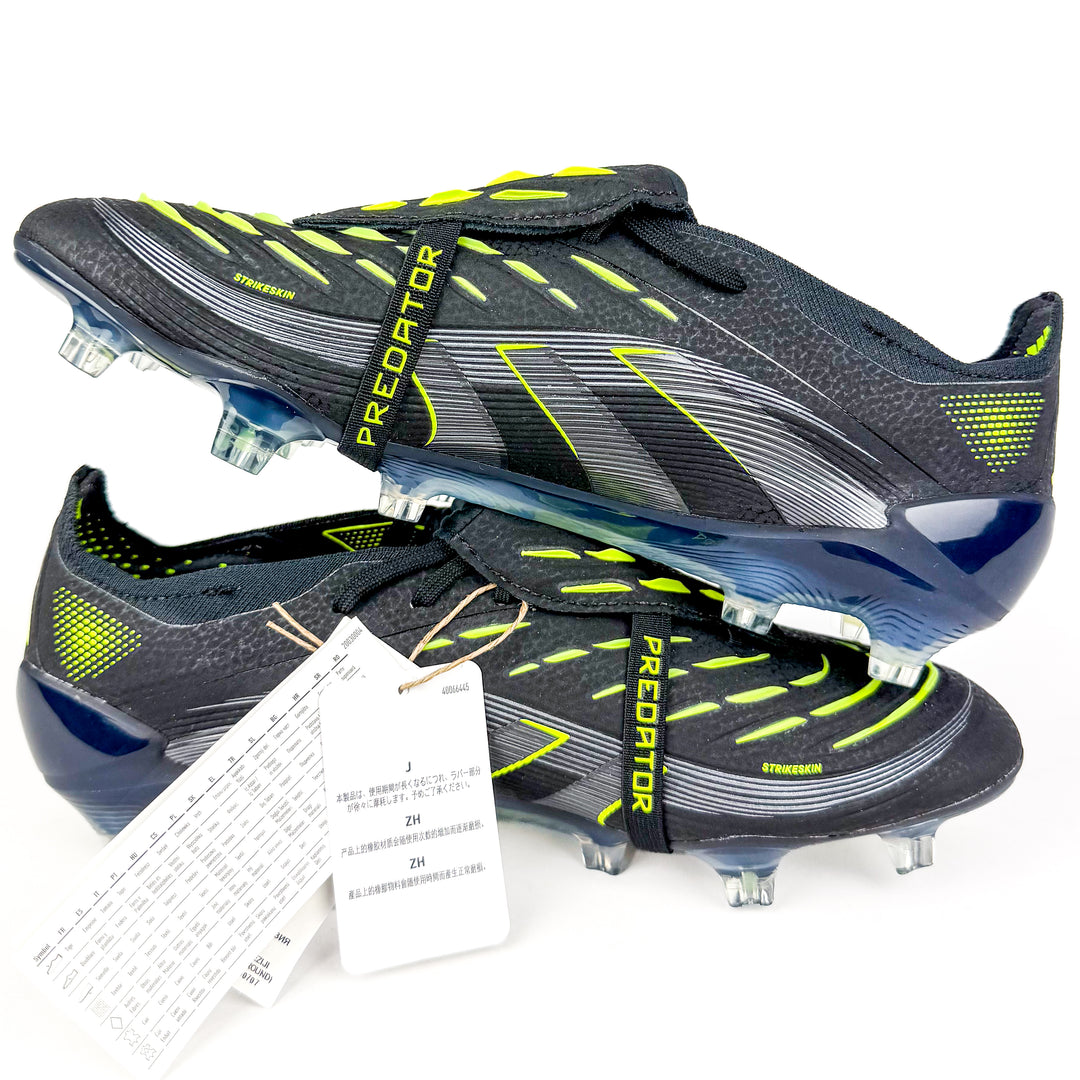 Adidas Predator Elite Tongue FT FG - Core Black/Carbon/Lucid Lemon *In Box*