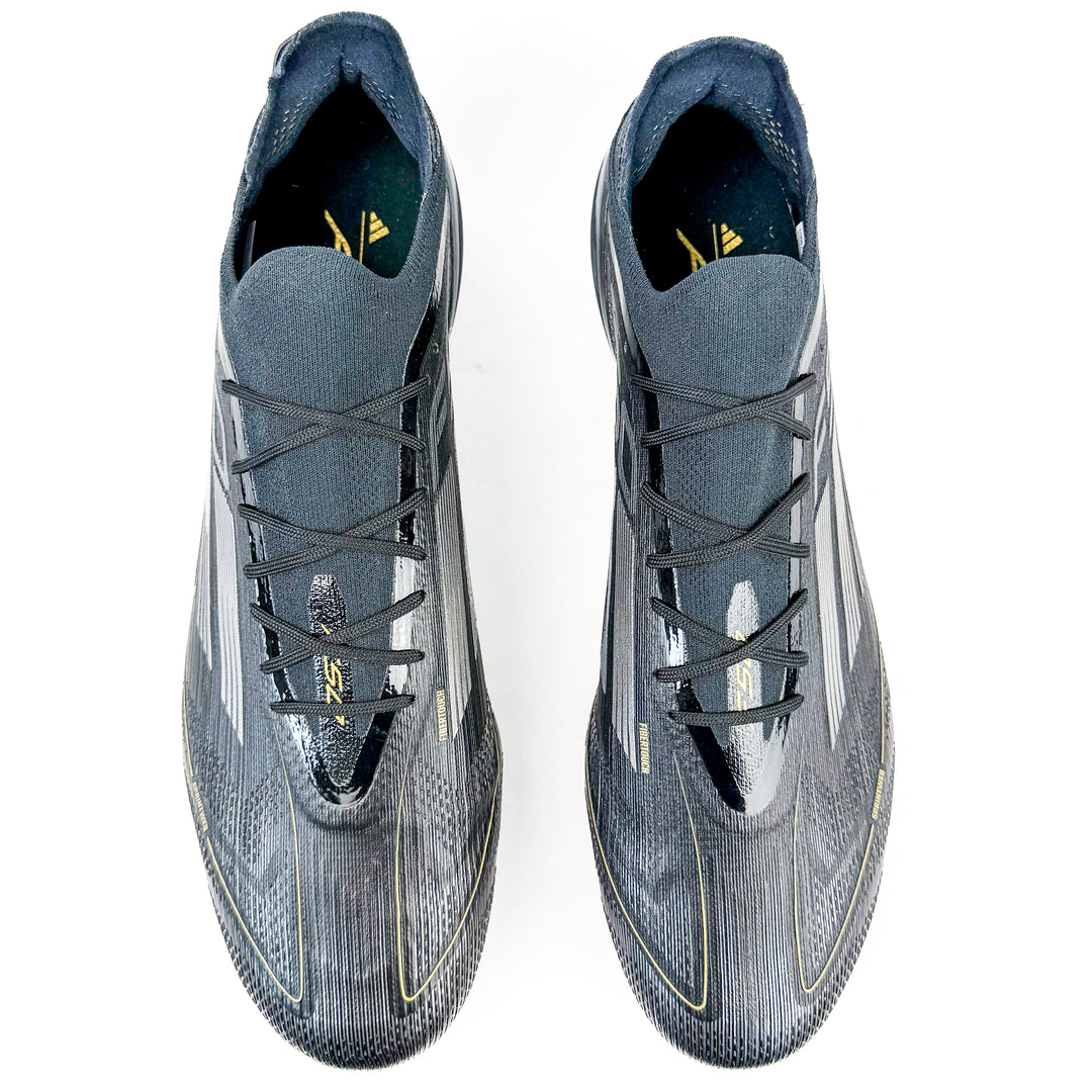 Adidas F50 Elite FG - Black/Iron Metallic/Gold Metallic *Laced Mod*