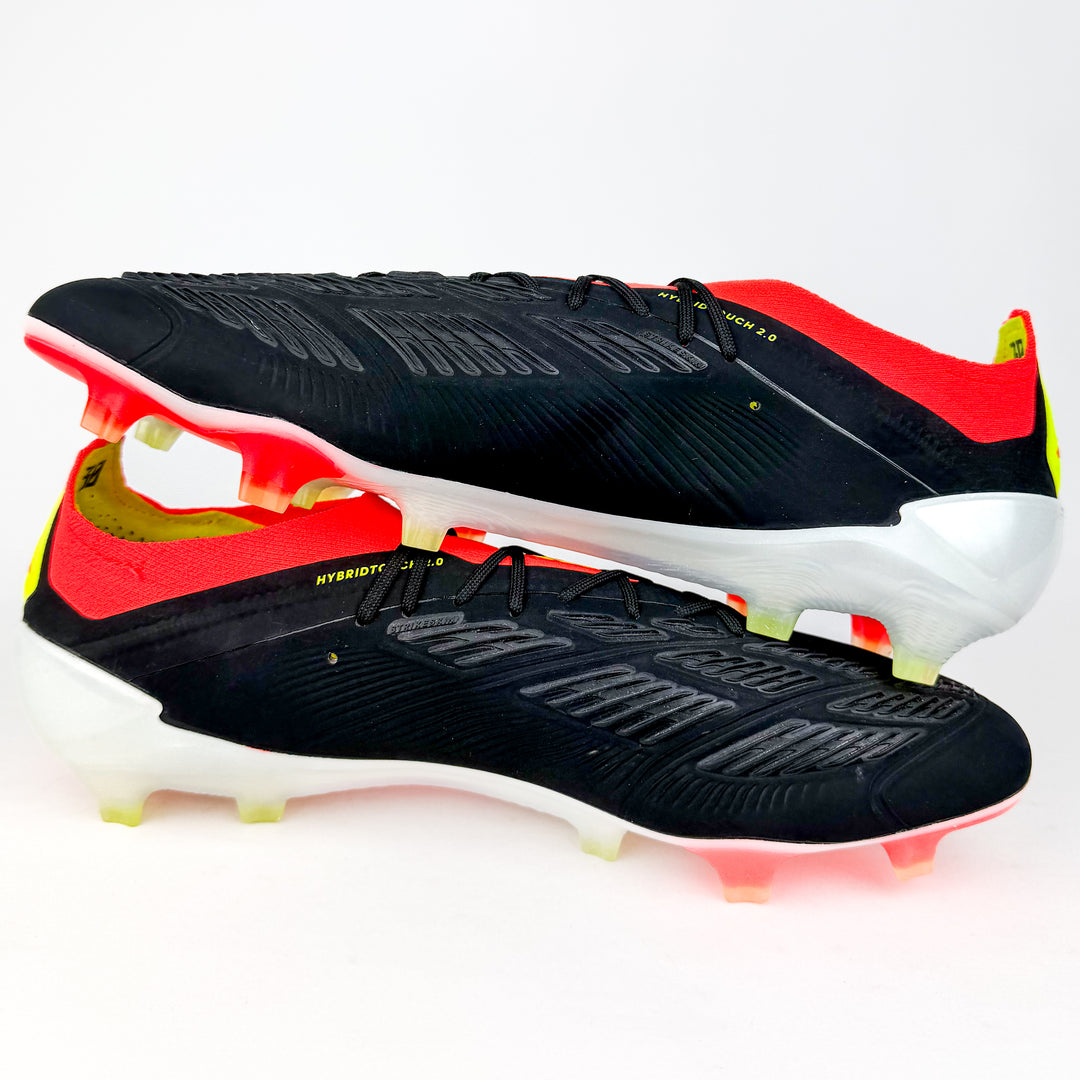 Adidas Predator Elite FG - Black/Solar Red/White/Solar Yellow *Laced Mod*