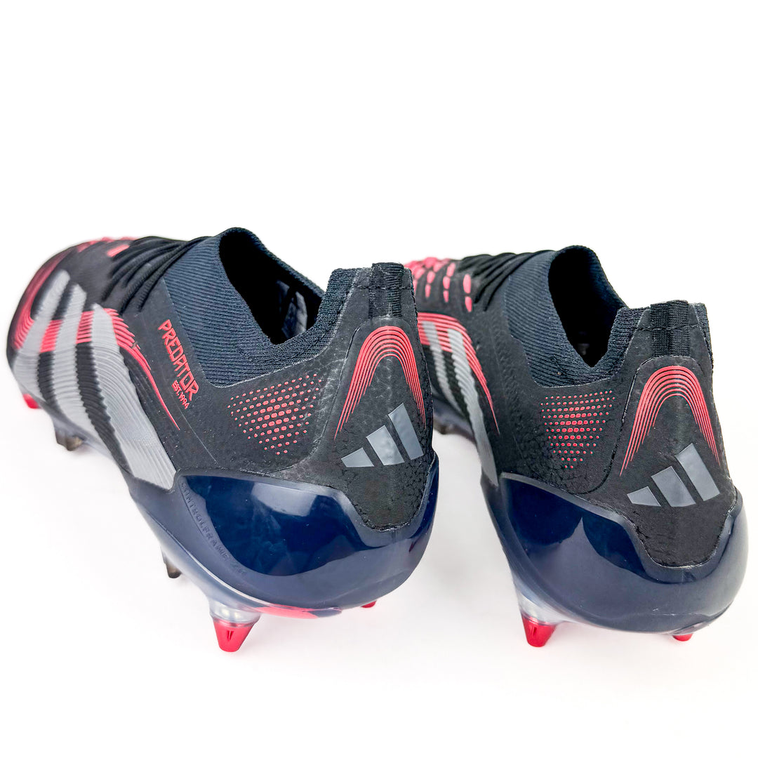 Adidas Predator Elite SG - Core Black/Grey Four/Lucid Red *Laced Mod*