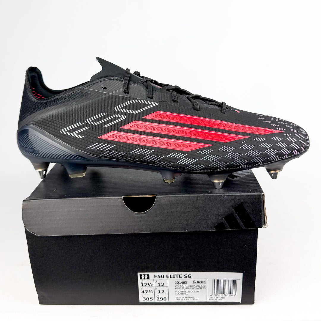Adidas F50 Elite SG - Core Black/Lucid Red/Silver Metallic *In Box*