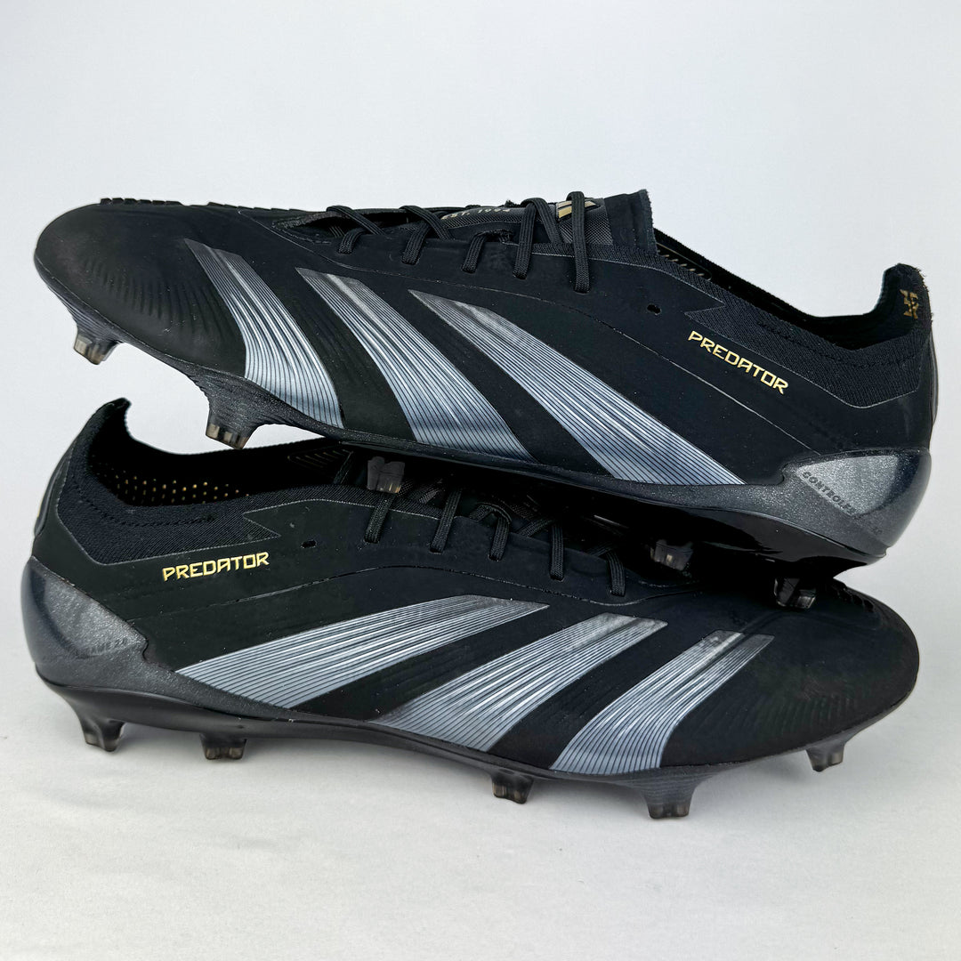 Adidas Predator Elite FG - Core Black/Gold Metallic/Carbon *Wore Once*