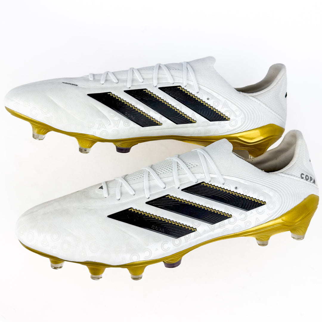 Adidas Copa Pure III Elite FG - White/Core Black/Gold Metallic *Laced Mod*