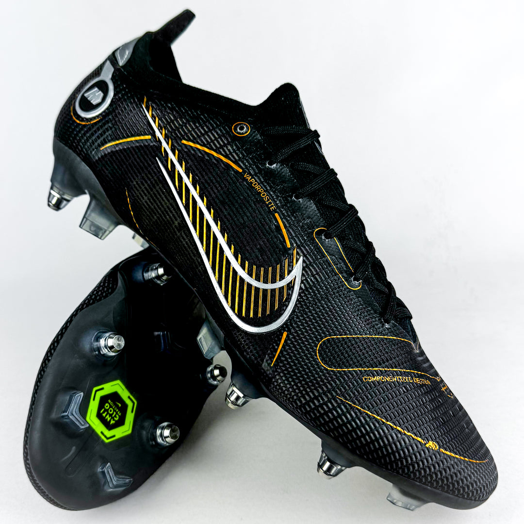 Nike Mercurial Vapor 14 Elite AC SG-Pro - Black/Metallic Silver/Cave Stone/Metallic Gold *Brand New*