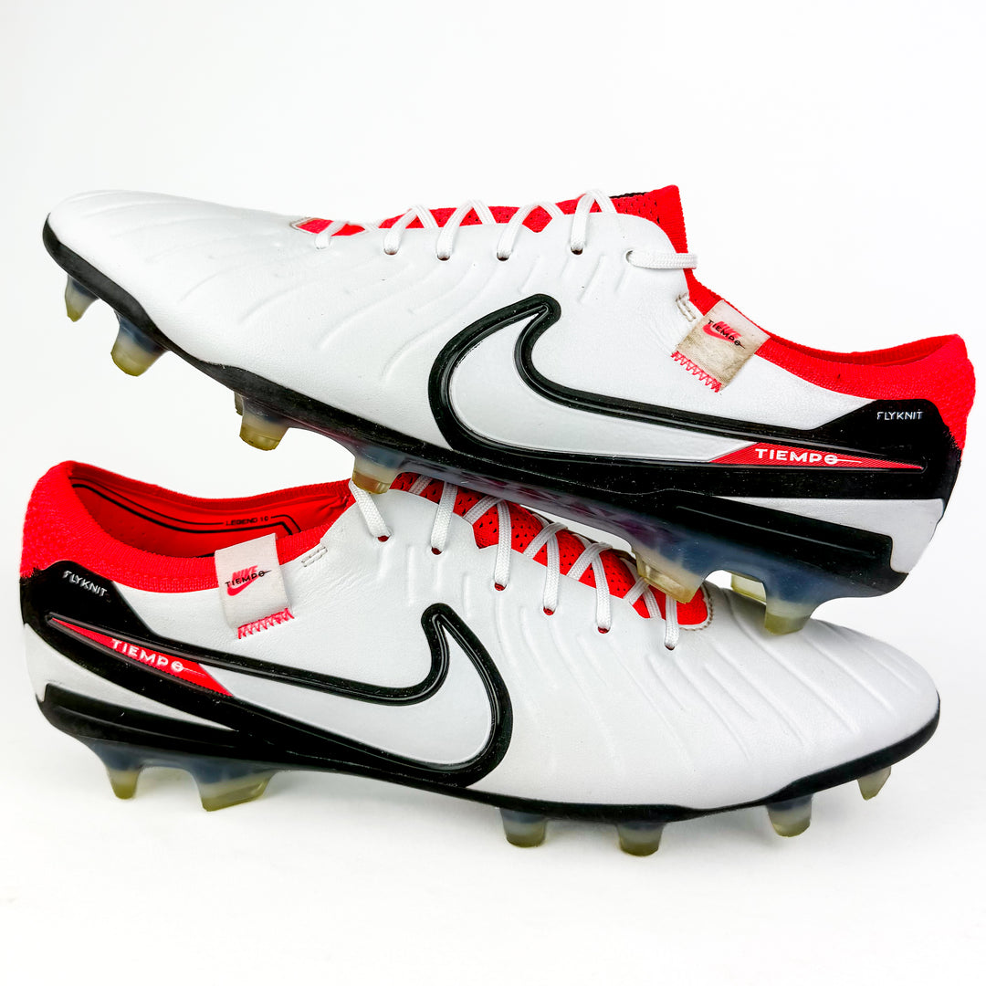 Nike Tiempo Legend 10 Elite FG - White/Hyper Crimson/Black *Pre-Owned*