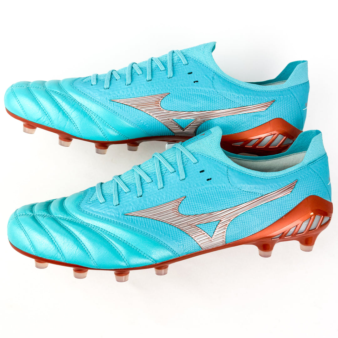 Mizuno Morelia Neo III Beta Elite FG - Made in Japan - Azure Blue/White/Copper *In Box*