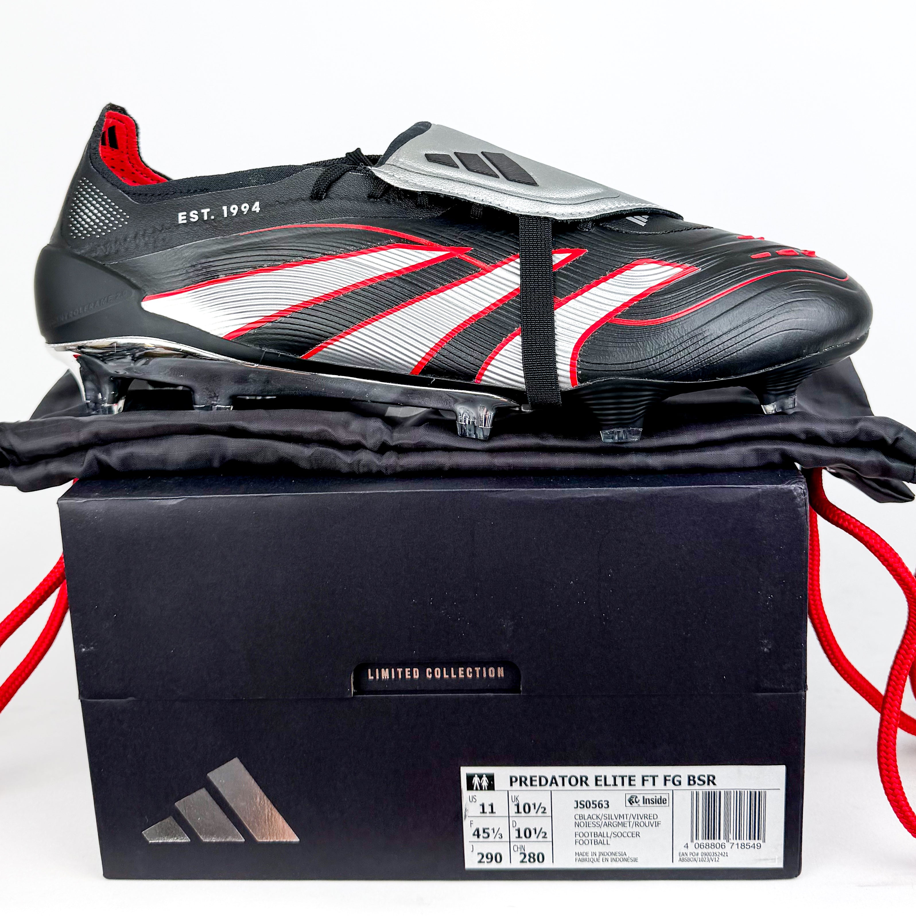 Adidas Predator Elite Leather Tongue FT FG - Core Black/Silver