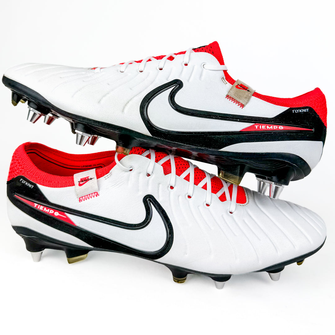 Nike Tiempo Legend 10 Elite SG-Pro - White/Hyper Crimson/Black *Pre-Owned*