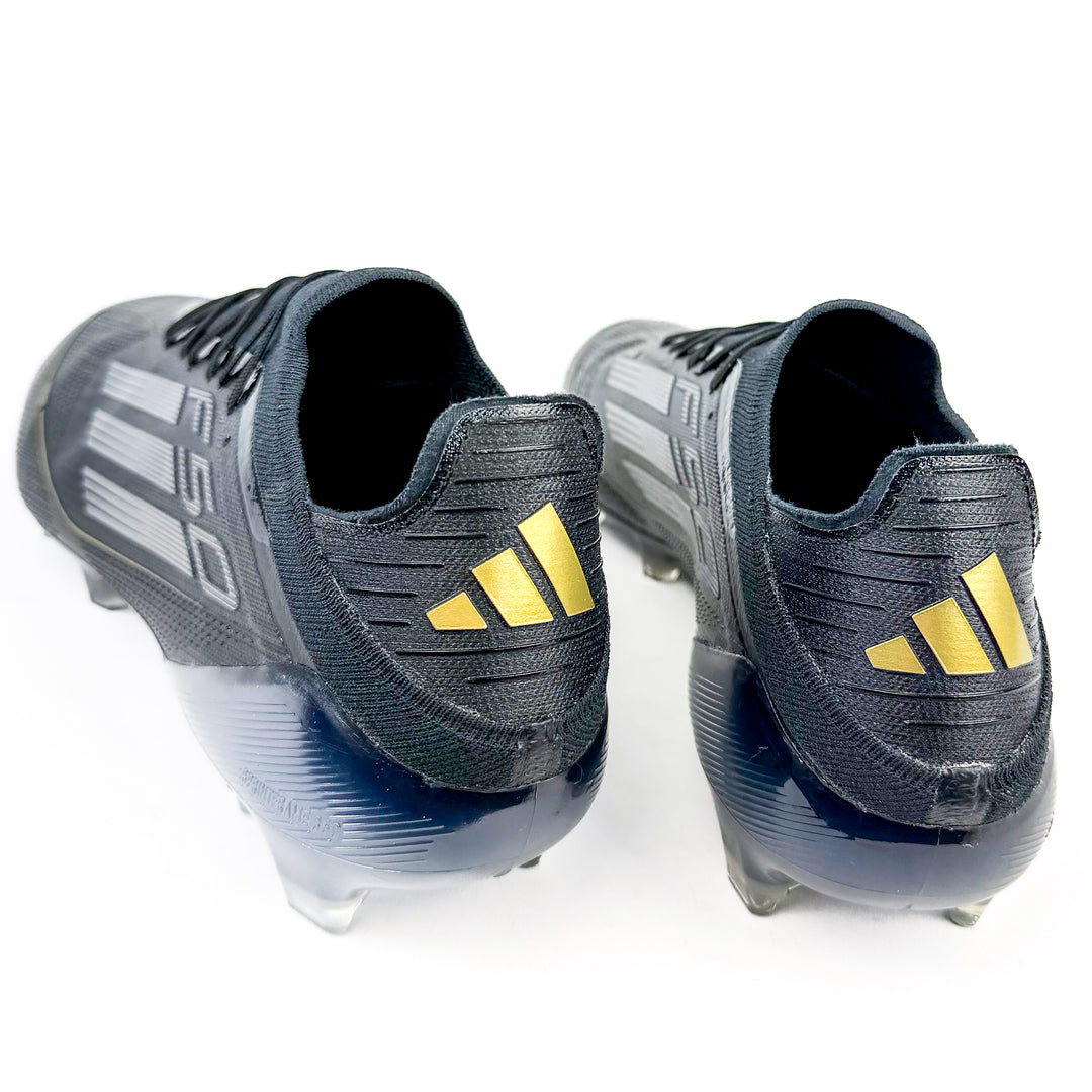 Adidas F50 Elite FG - Black/Iron Metallic/Gold Metallic *Laced Mod*