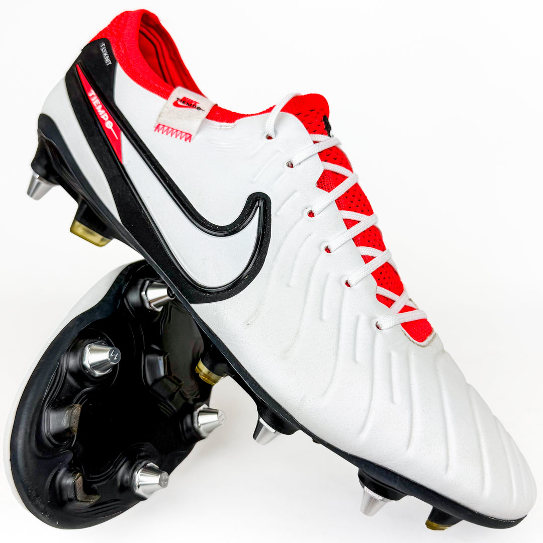 Nike Tiempo Legend 10 Elite SG-Pro - White/Hyper Crimson/Black *Pre-Owned*