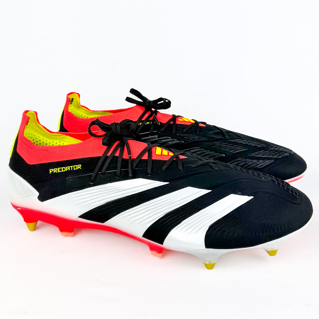Adidas Predator Elite SG - Black/Solar Red/White/Solar Yellow *Laced Mod*