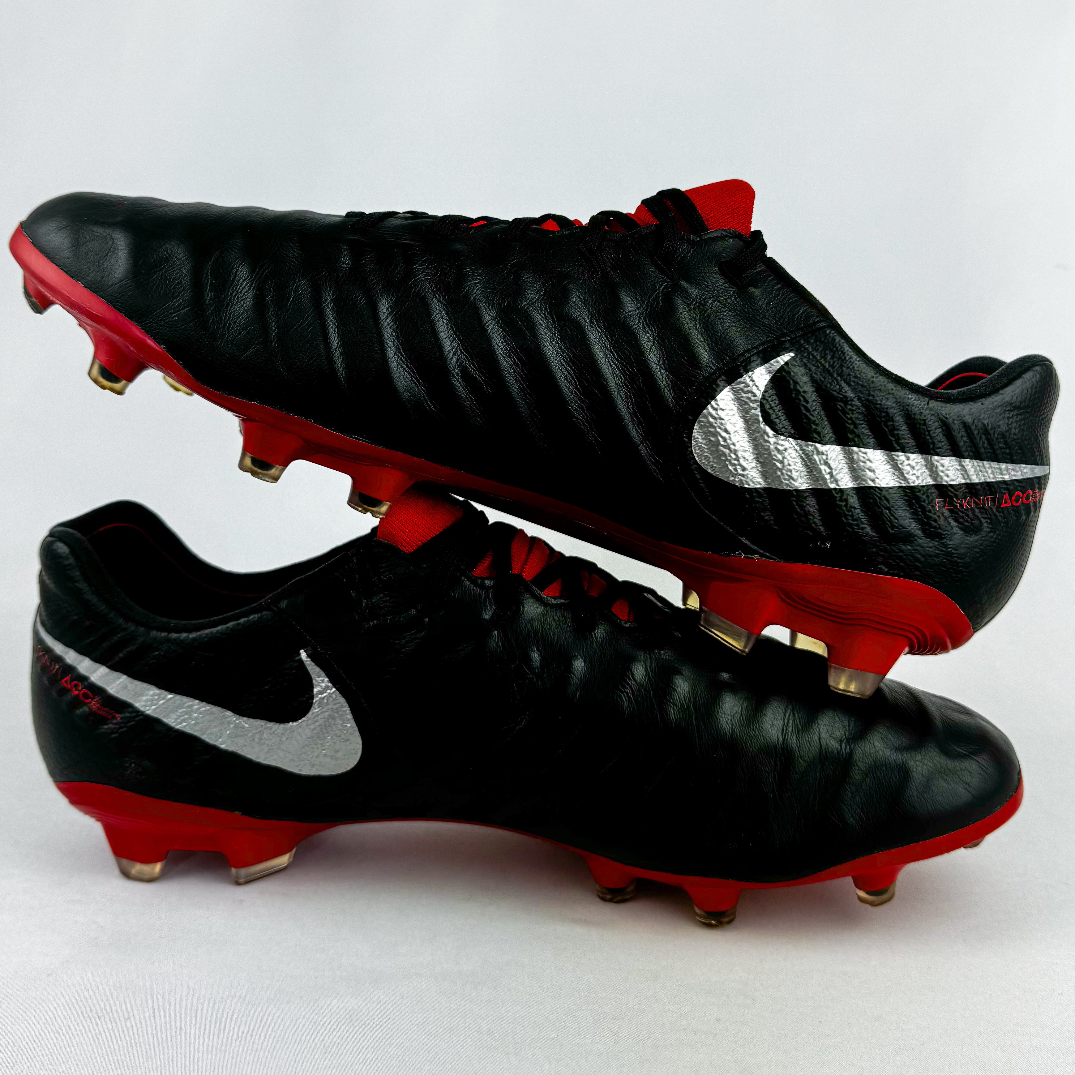 Nike Tiempo Legend VII Elite FG Black Silver Metallic Red Pre Owned PM Boots