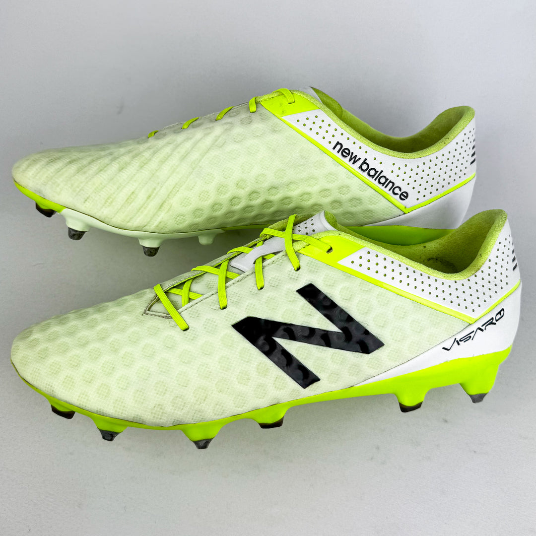 New Balance Visaro Pro SG - White/Toxic Green/Black *Wore Once*