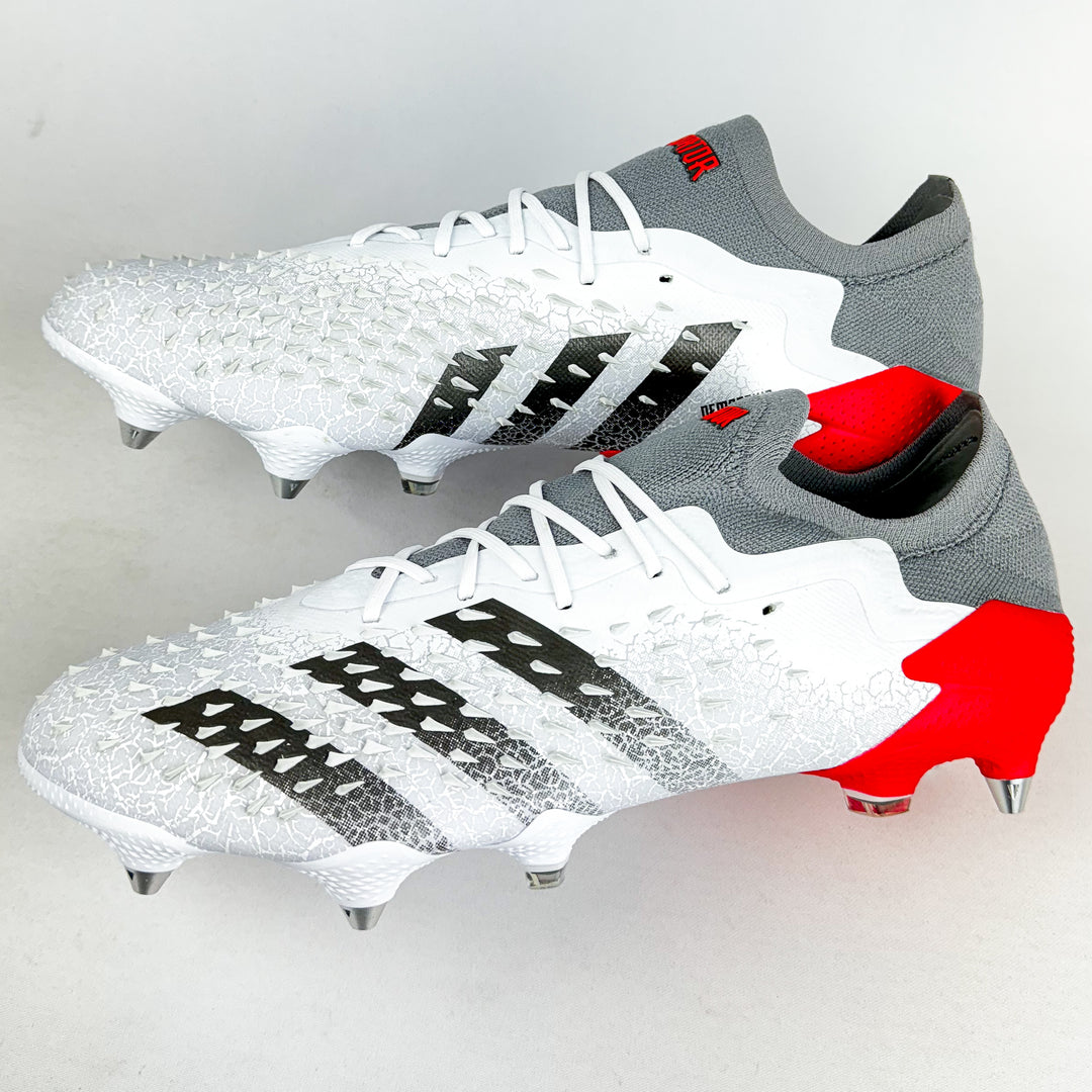 Adidas Predator Freak .1 Low SG - White/Iron Metallic/Solar Red *Brand New*