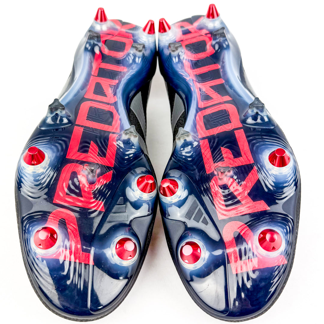 Adidas Predator Elite SG - Core Black/Grey Four/Lucid Red *Laced Mod*