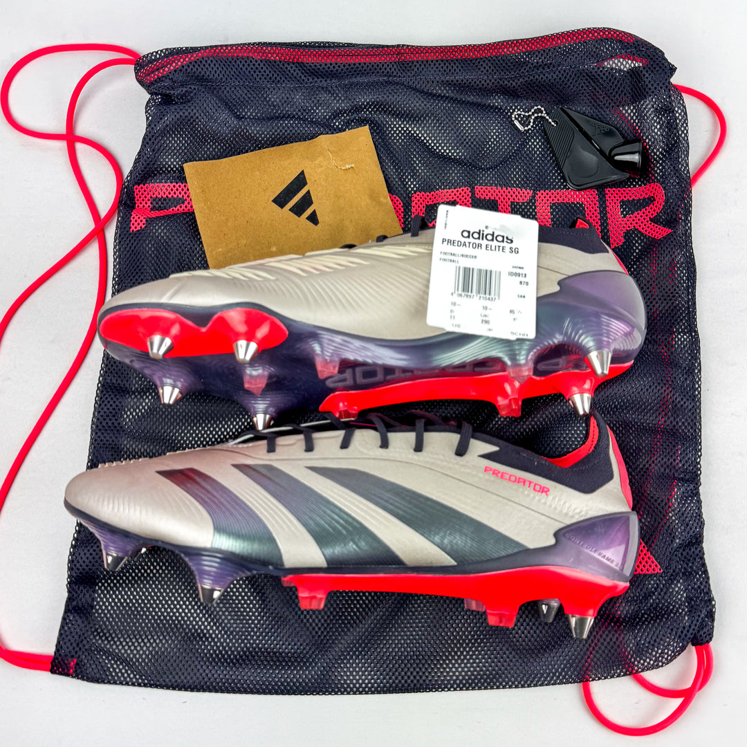 Adidas Predator Elite SG - Platinum Metallic/Aurora Black/Carbon *Brand New*