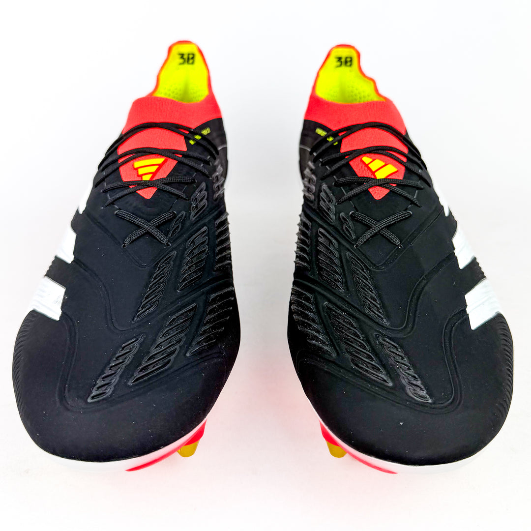Adidas Predator Elite SG - Black/Solar Red/White/Solar Yellow *Laced Mod*