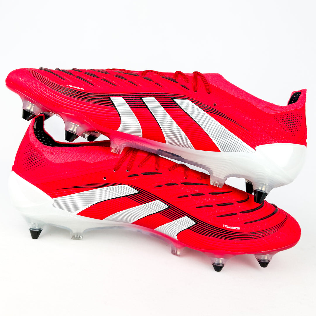 Adidas Predator Elite SG - Lucid Red/White/Core Black *Laced Mod*