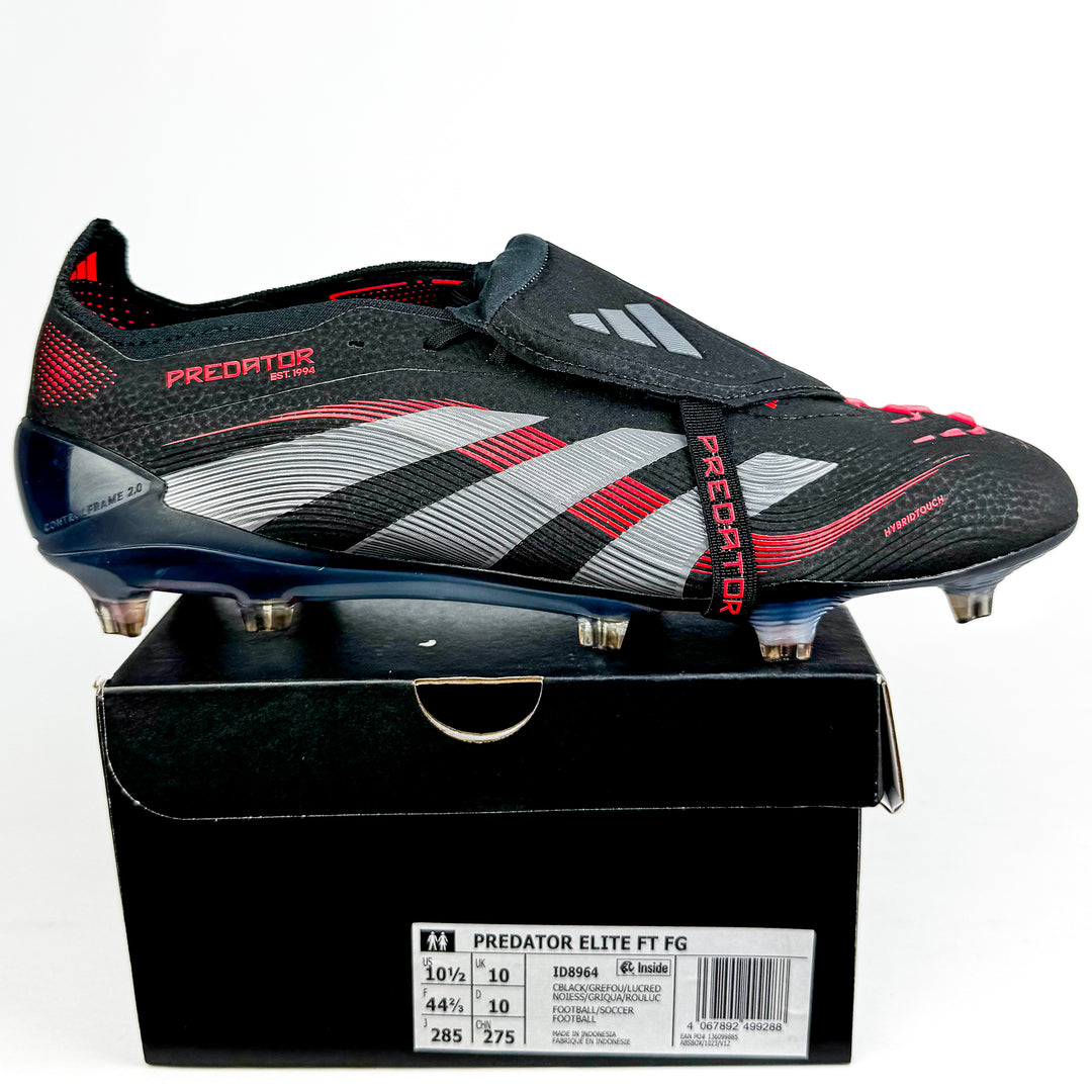 Adidas Predator Elite Tongue FT FG - Core Black/Grey Four/Lucid Red *In Box*