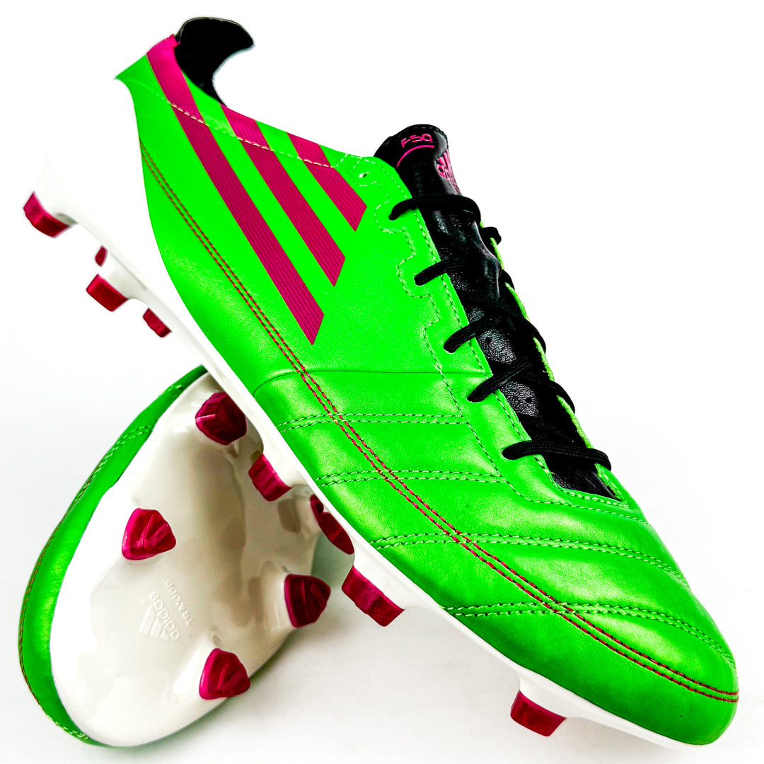 Adidas F50 Adizero Leather TRX FG 2010 - Intense Green/Pink/Black *Brand New*