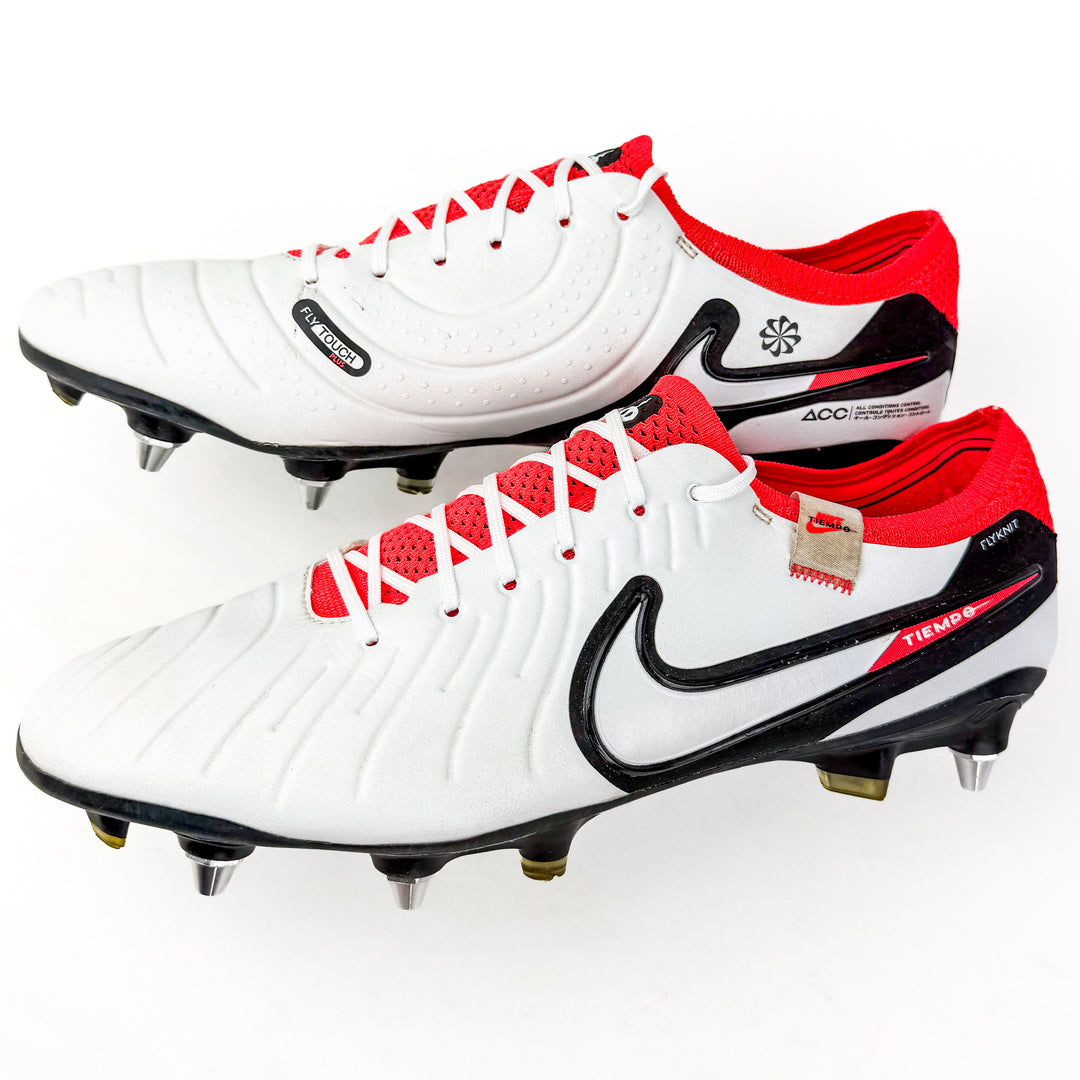 Nike Tiempo Legend 10 Elite SG-Pro - White/Hyper Crimson/Black *Pre-Owned*