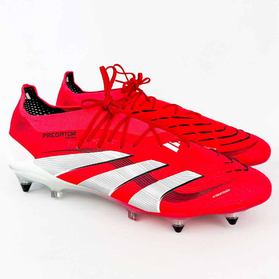 Adidas Predator Elite SG - Lucid Red/White/Core Black *Laced Mod*