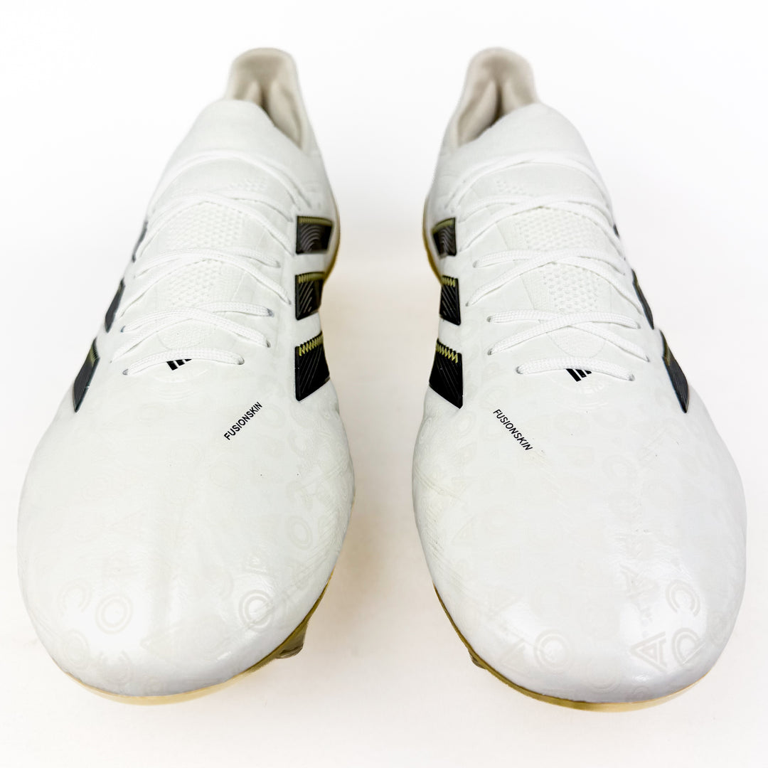 Adidas Copa Pure III Elite FG - White/Core Black/Gold Metallic *Laced Mod*