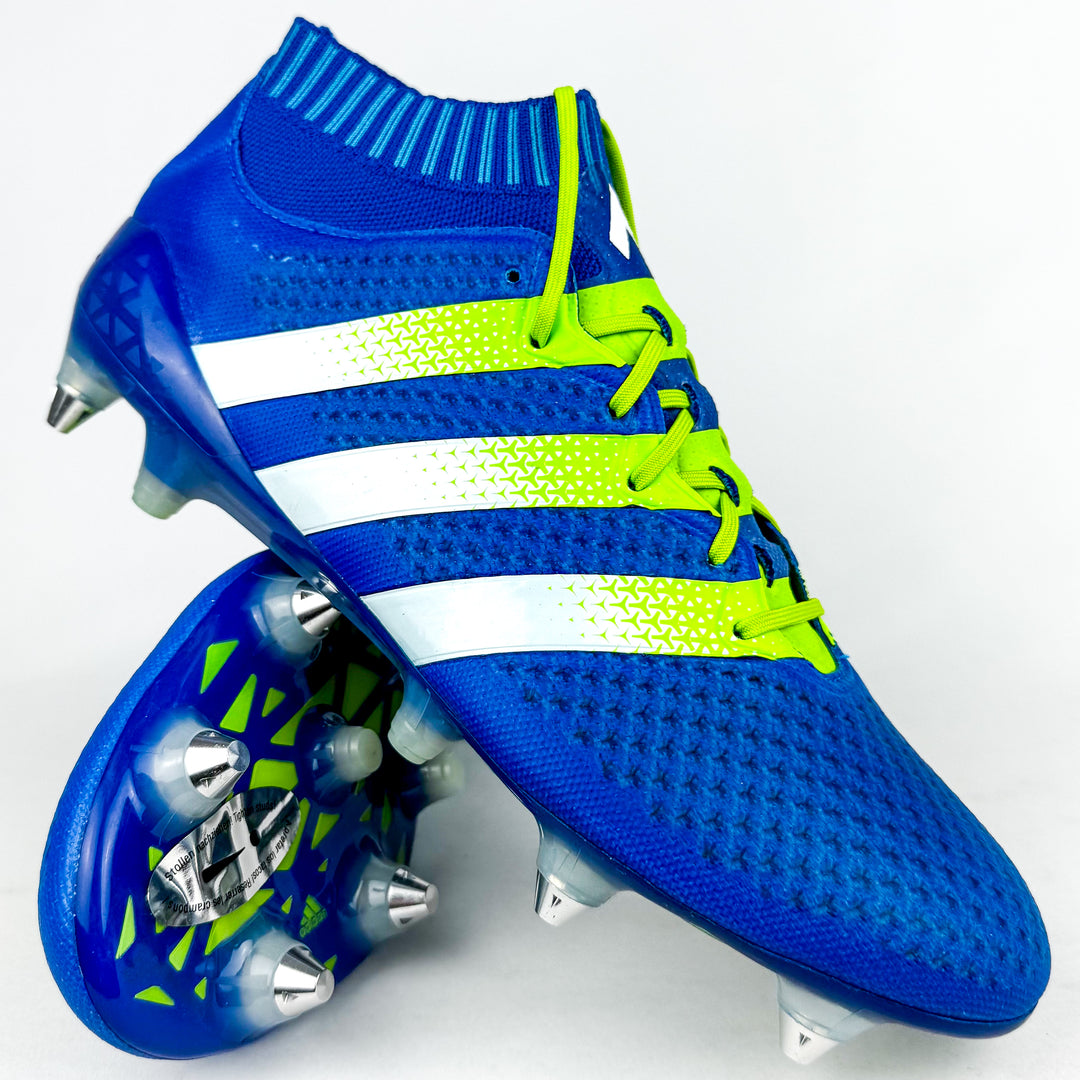 Adidas Ace 16.1 Primeknit SG - Shock Blue/Semi Solar Slime/White *Player-Issued*