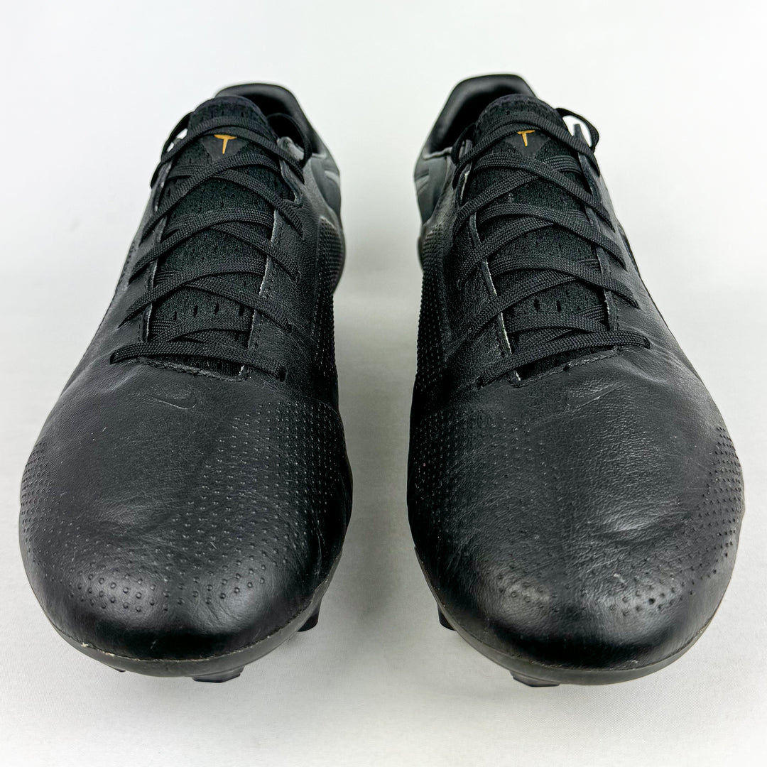 Nike Tiempo Legend 9 Pro FG - Black/Metallic Dark Grey/Gold *Wore Once*