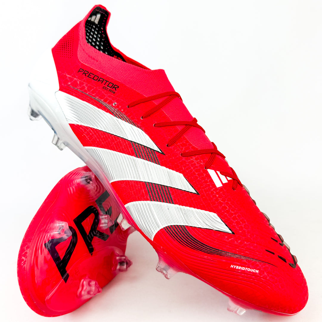 Adidas Predator Elite FG - Lucid Red/White/Core Black *Laced Mod*