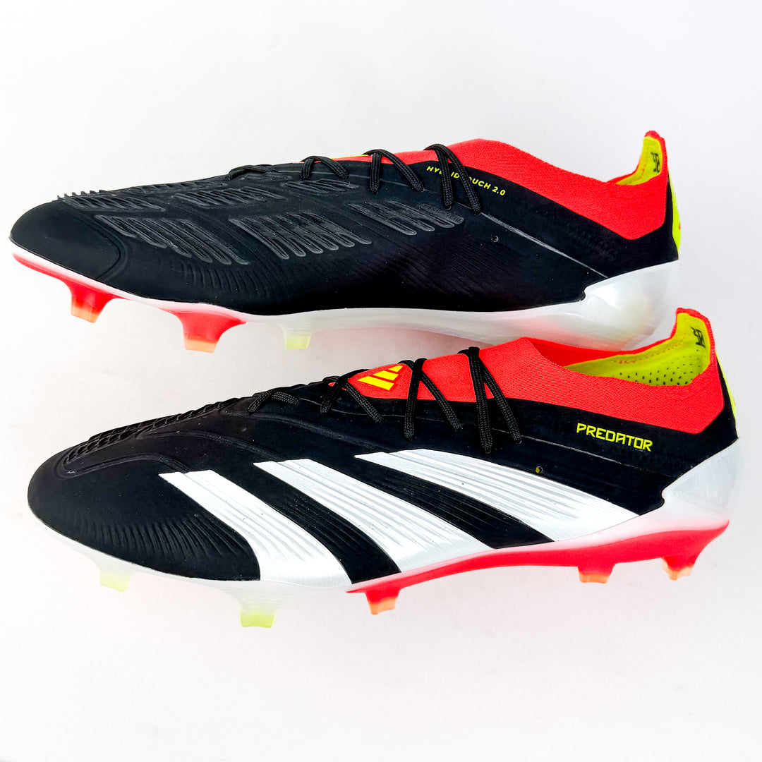 Adidas Predator Elite FG - Black/Solar Red/White/Solar Yellow *Laced Mod*