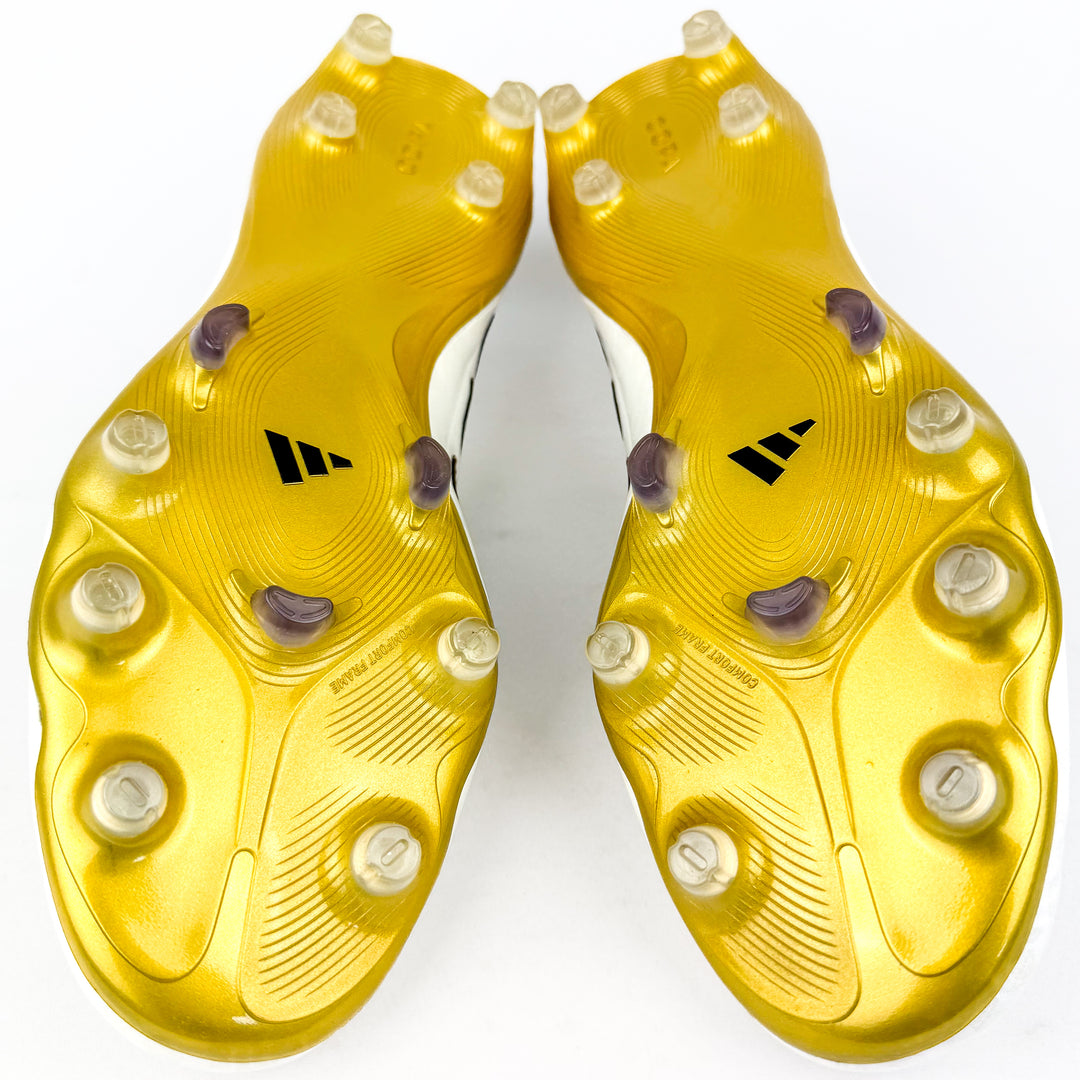 Adidas Copa Pure III Elite FG - White/Core Black/Gold Metallic *Laced Mod*
