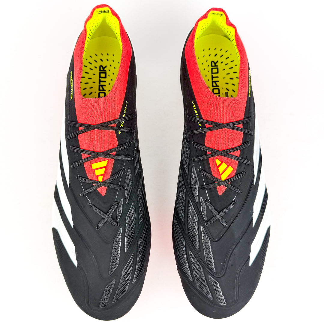 Adidas Predator Elite SG - Black/Solar Red/White/Solar Yellow *Laced Mod*