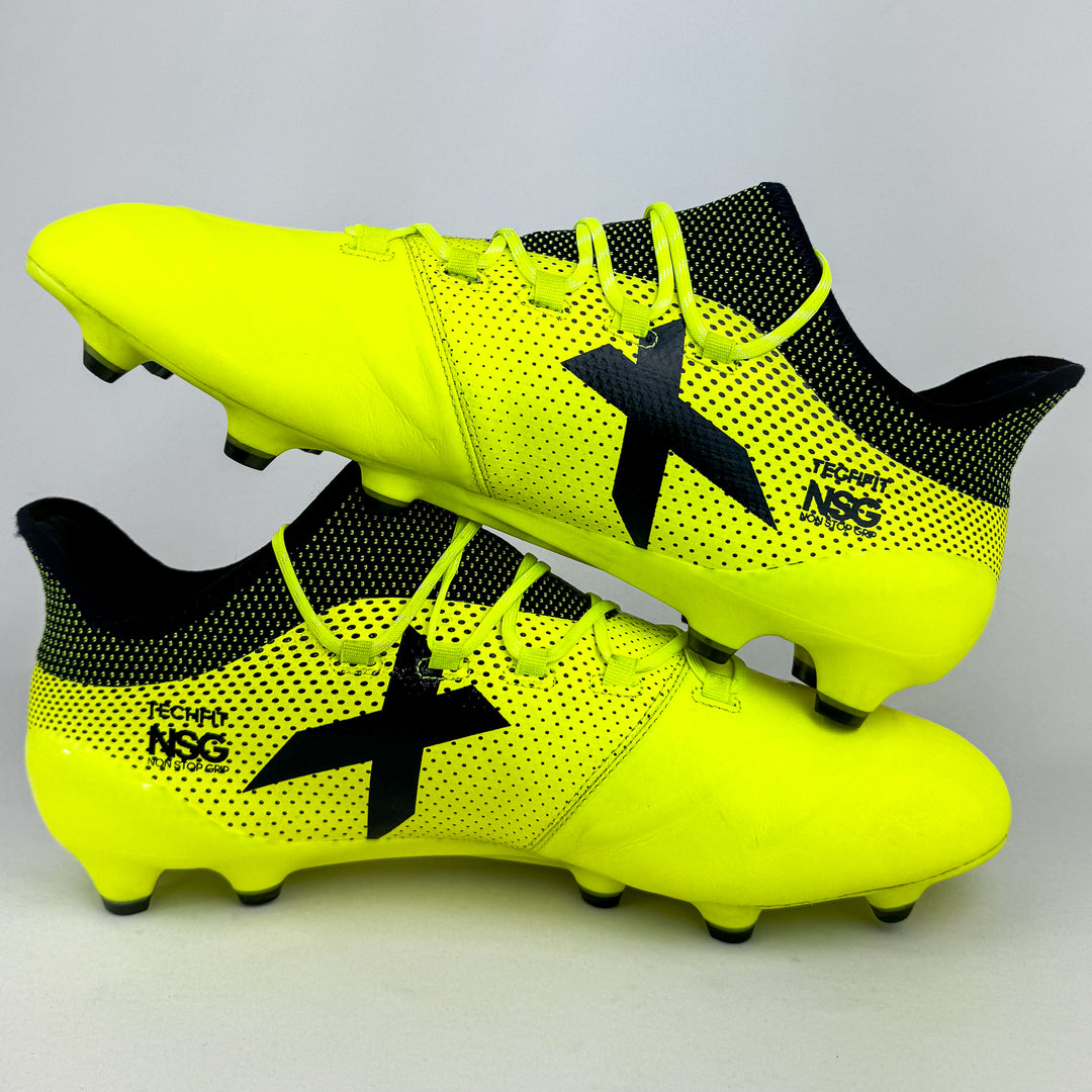 Adidas X 17.1 Leather FG - Solar Yellow/Legend Ink *Wore Once*