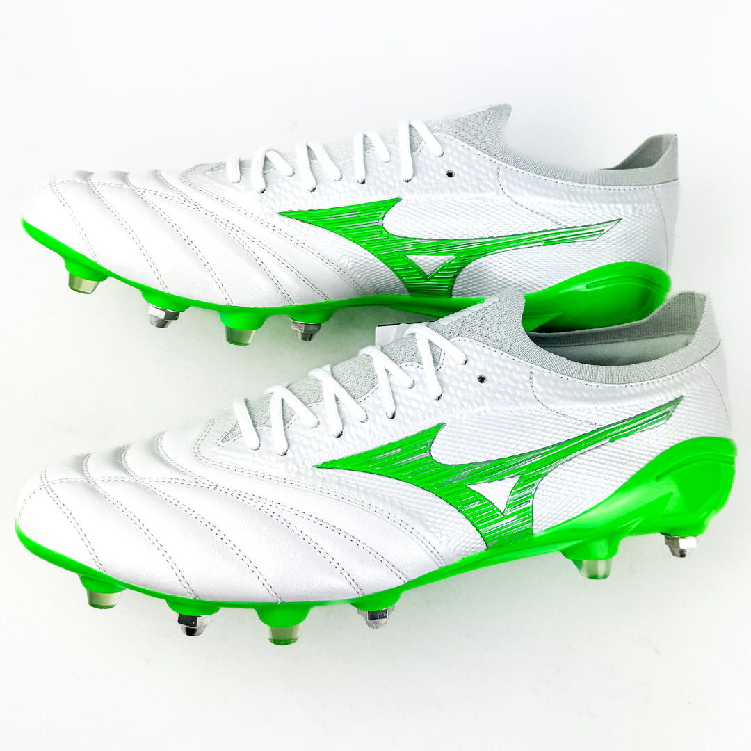 Mizuno Morelia Neo IV Beta Elite SG - Made in Japan - White/Neon Green/Cool Grey *In Box*