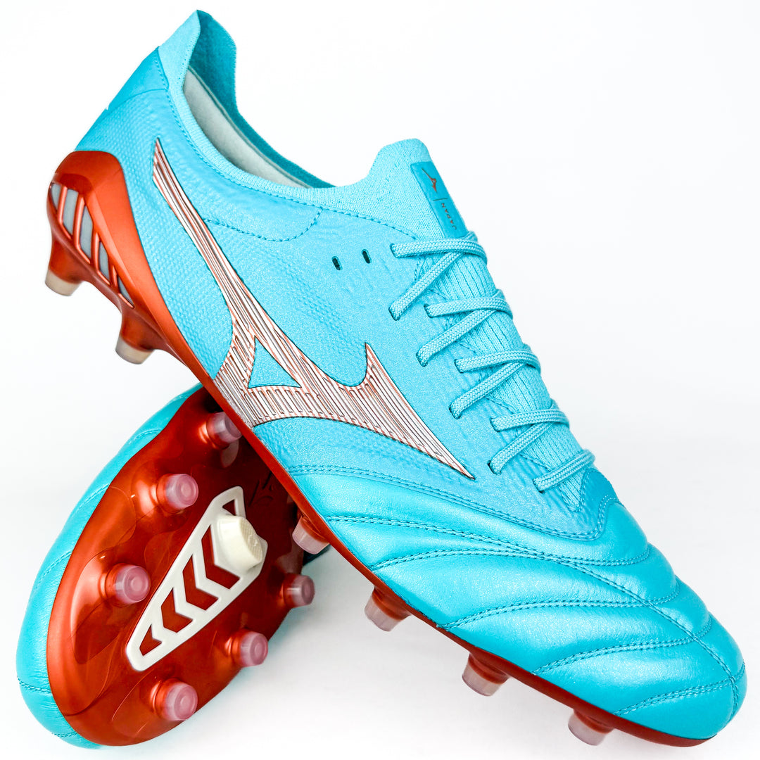Mizuno Morelia Neo III Beta Elite FG - Made in Japan - Azure Blue/White/Copper *In Box*