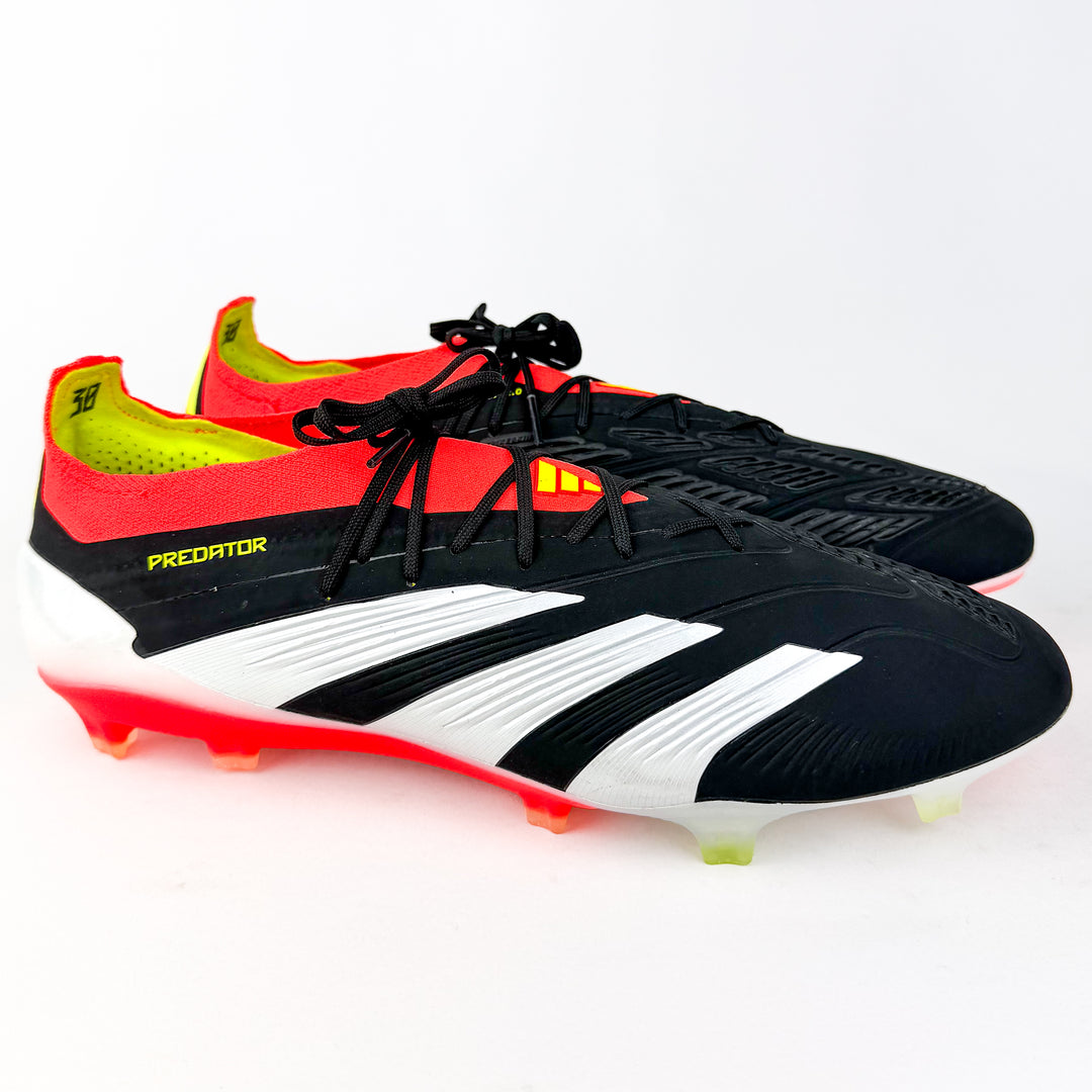Adidas Predator Elite FG - Black/Solar Red/White/Solar Yellow *Laced Mod*