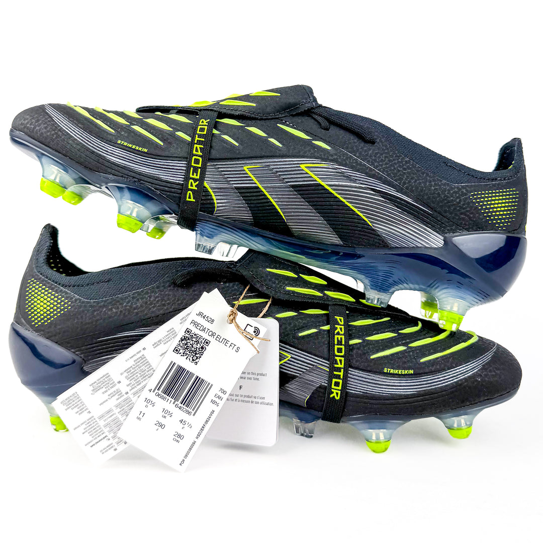 Adidas Predator Elite Tongue FT FG - Core Black/Carbon/Lucid Lemon *In Box*