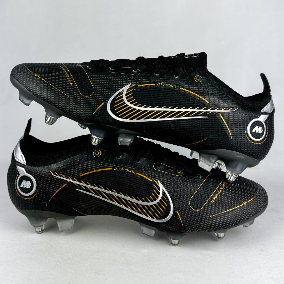 Nike Mercurial Vapor 14 Elite AC SG-Pro - Black/Metallic Silver/Cave Stone/Metallic Gold *Brand New*