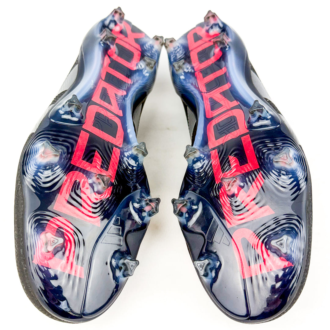 Adidas Predator Elite FG - Core Black/Grey Four/Lucid Red *Laced Mod*