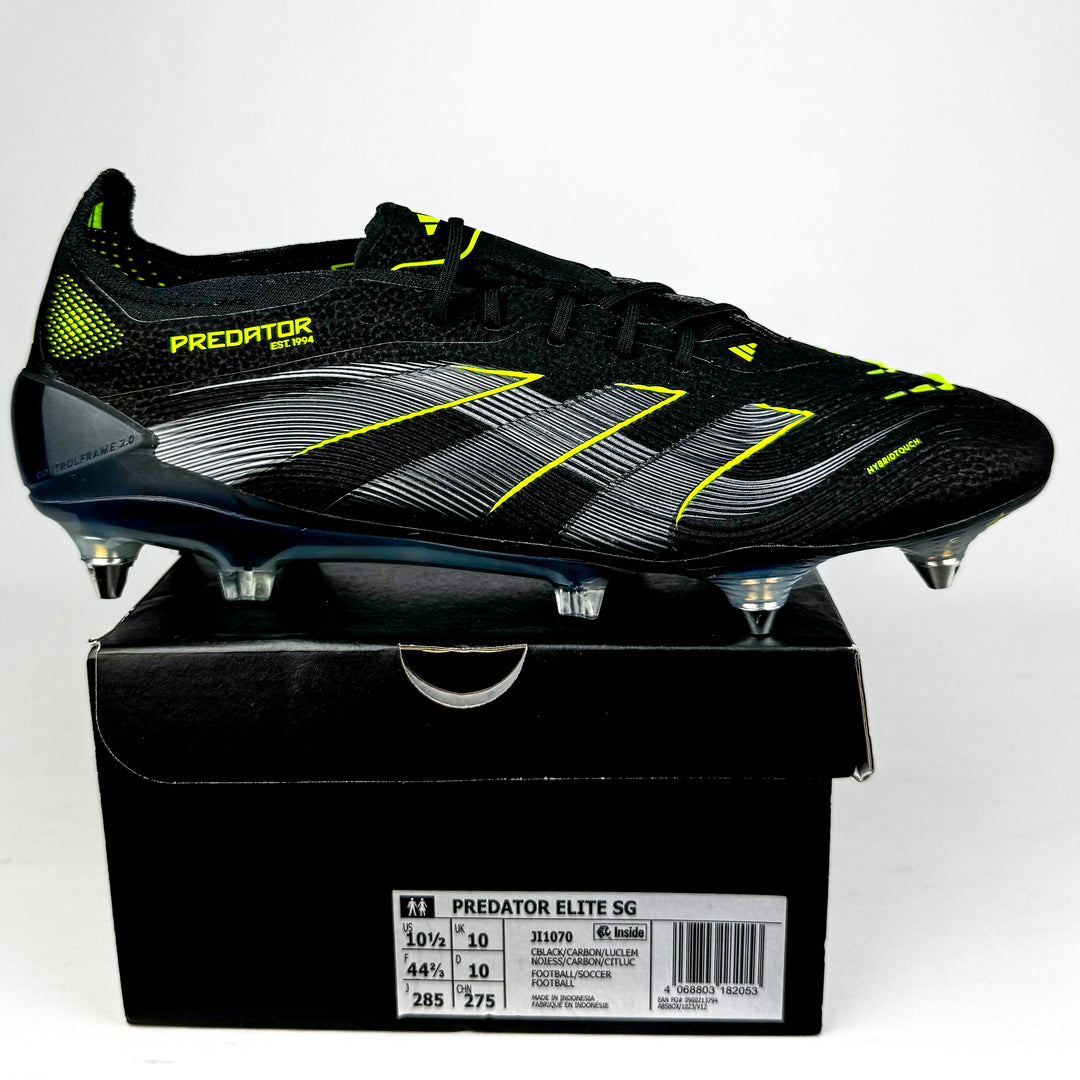 Adidas Predator Elite SG - Core Black/Carbon/Lucid Lemon *In Box*