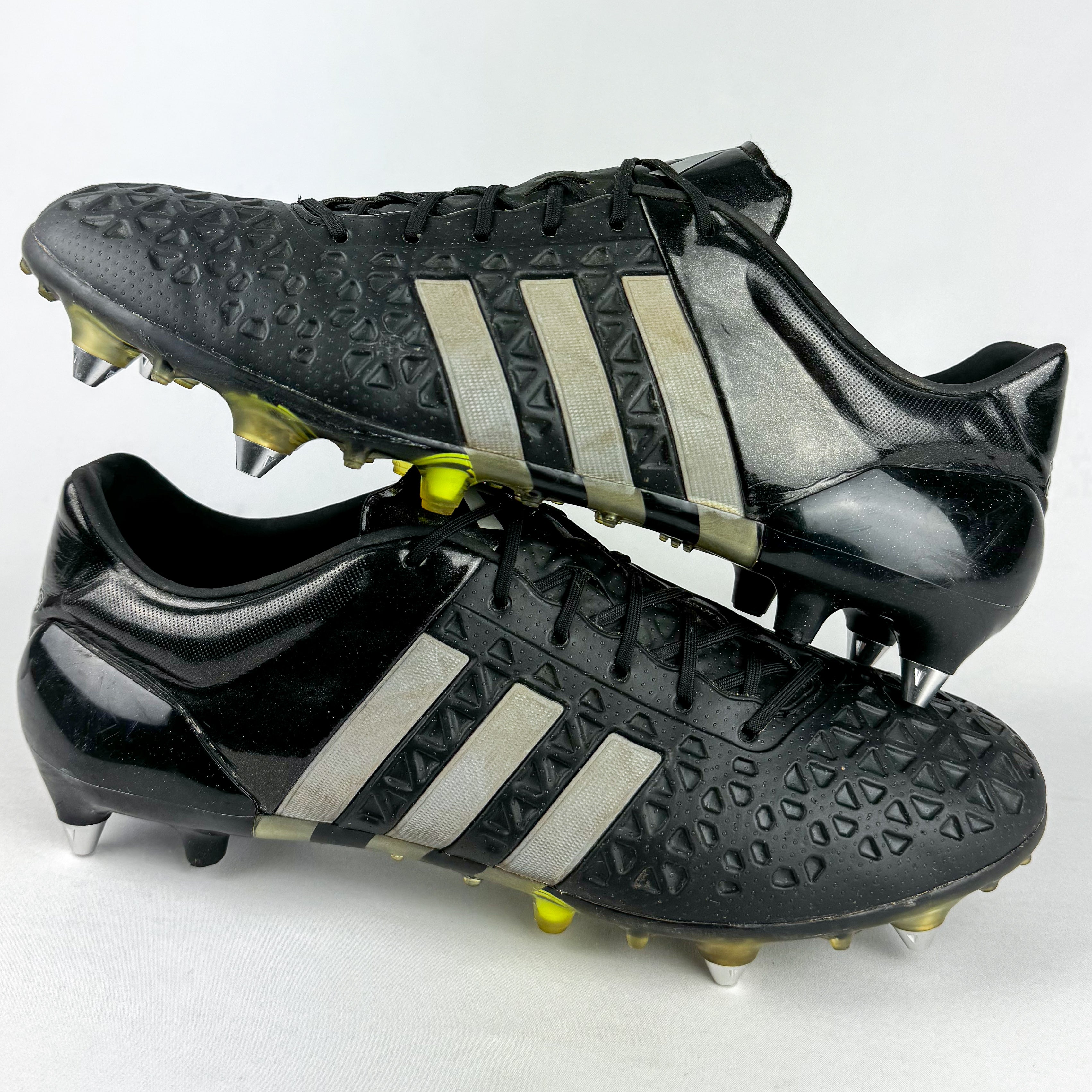 Adidas Ace 15.1 SG Black Silver Metallic Solar Yellow Pre Owned PM Boots