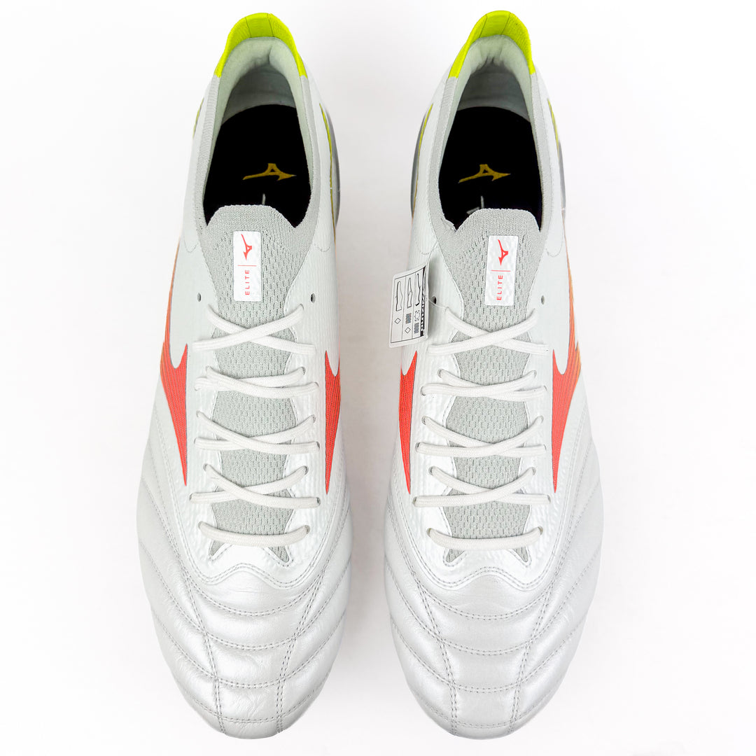 Mizuno Morelia Neo V Beta Elite SG  - White/Lava Orange/Evening Primrose *Brand New*