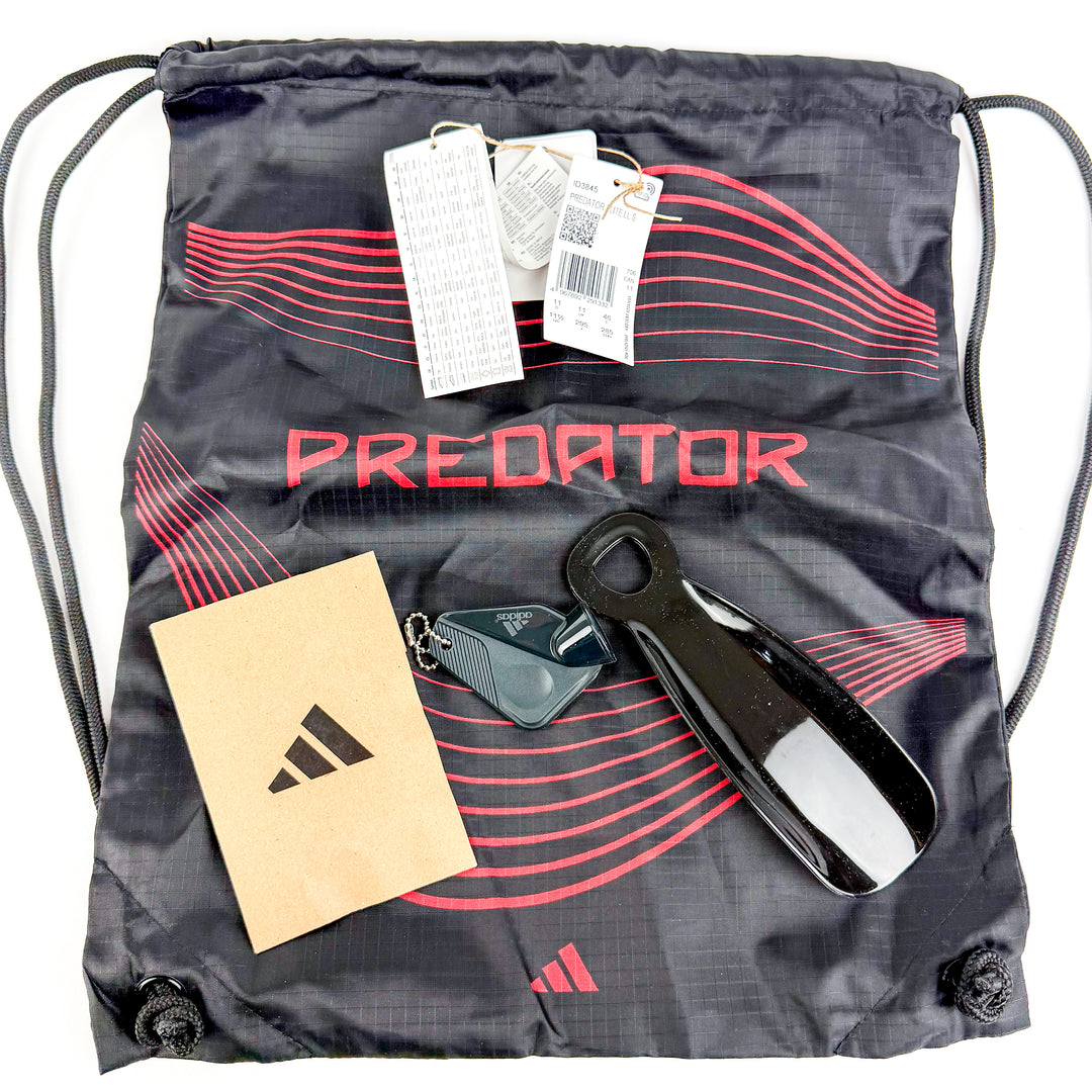 Adidas Predator Elite SG - Core Black/Grey Four/Lucid Red *Laced Mod*
