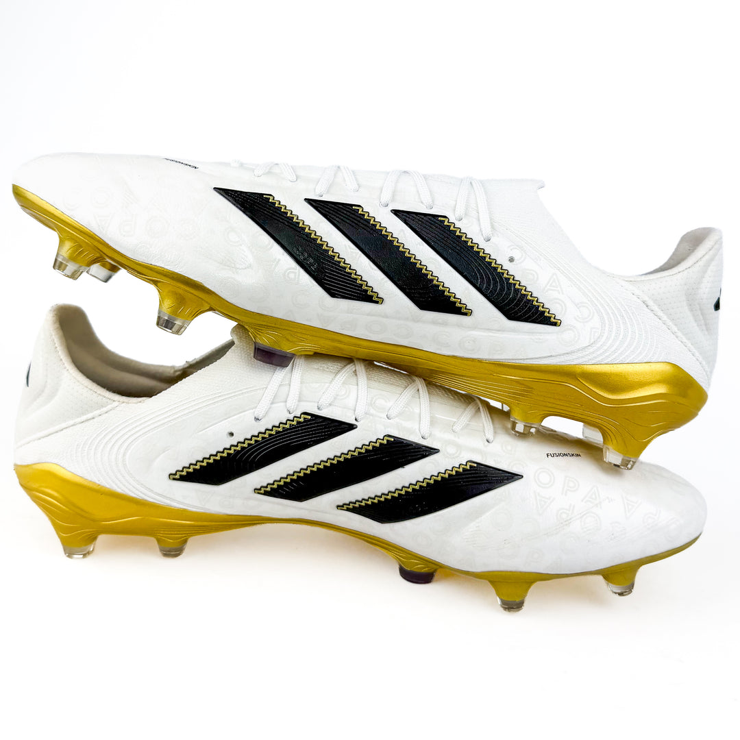 Adidas Copa Pure III Elite FG - White/Core Black/Gold Metallic *Laced Mod*