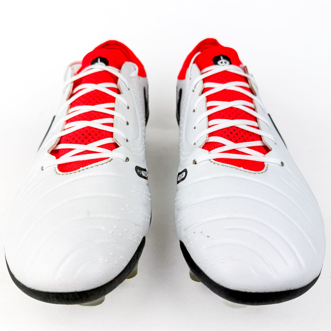 Nike Tiempo Legend 10 Elite FG - White/Hyper Crimson/Black *Pre-Owned*