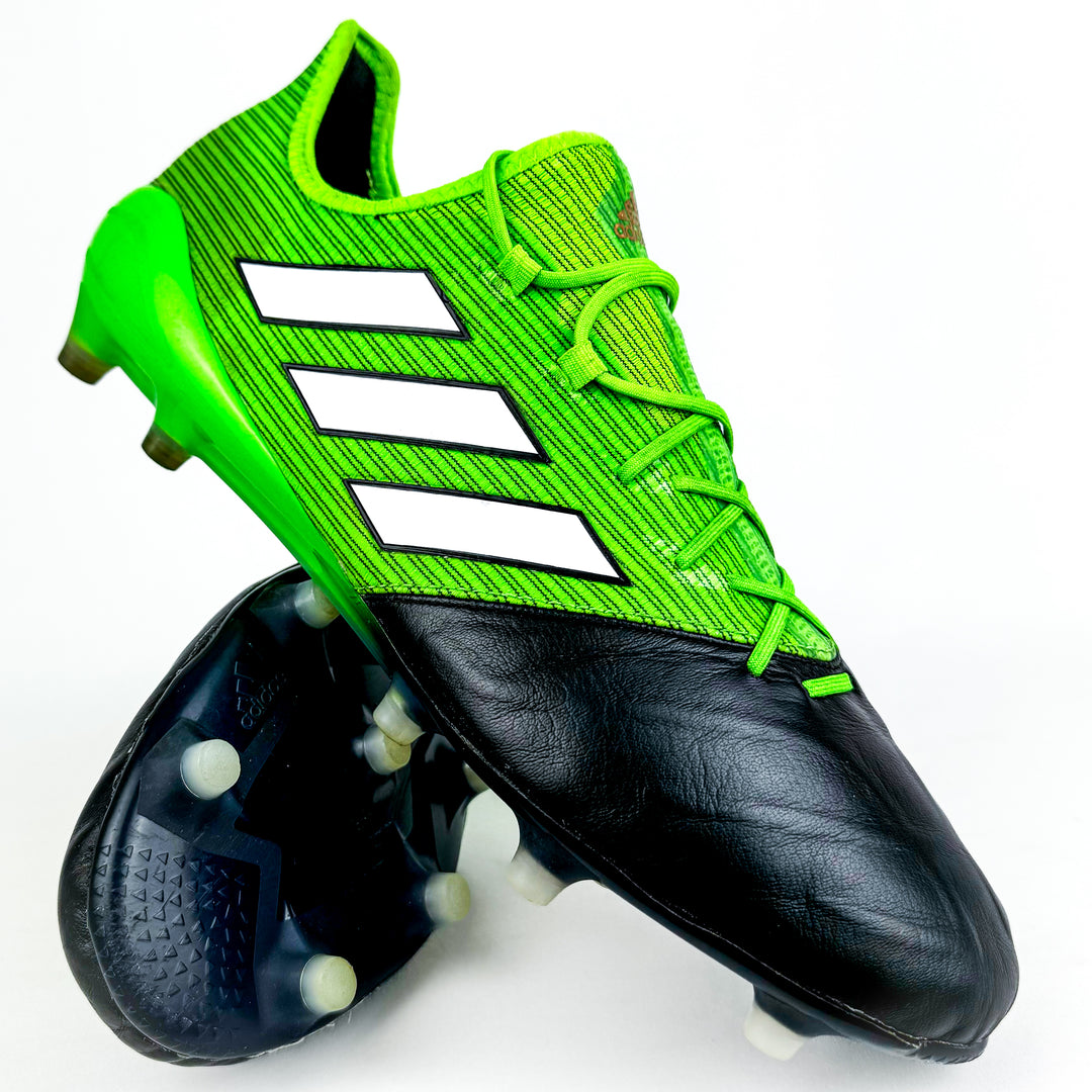 Adidas Ace 17.1 Leather FG - Solar Green/White/Black *Pre-Owned*