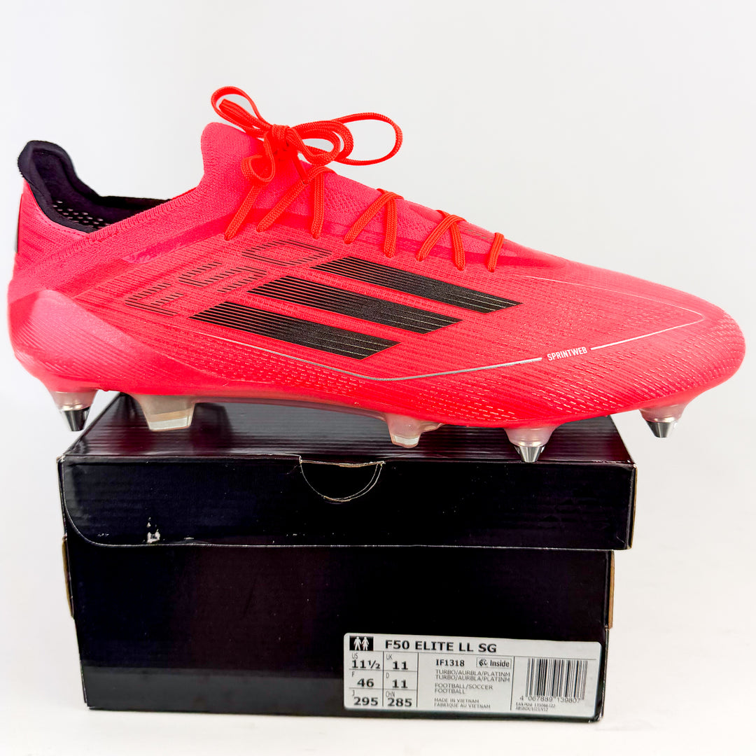Adidas F50 Elite SG - Turbo/Aurora Black/Platinum Metallic *Laced Mod*