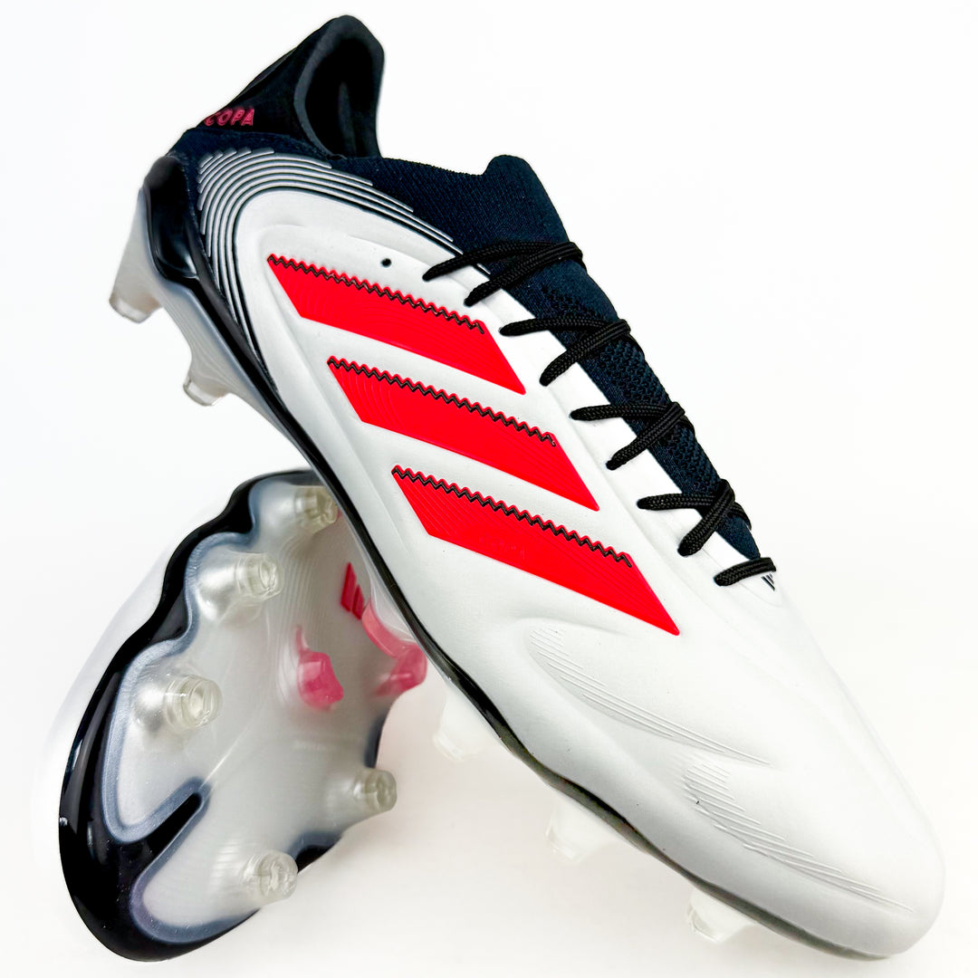 Adidas Copa Pure III Elite FG - White/Lucid Red/Core Black *Laced Mod*