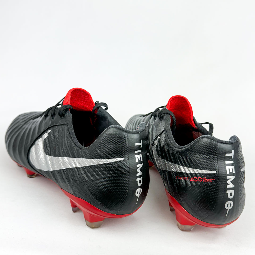 Nike Tiempo Legend VII Elite FG - Black/Silver Metallic/Red *Pre-Owned*